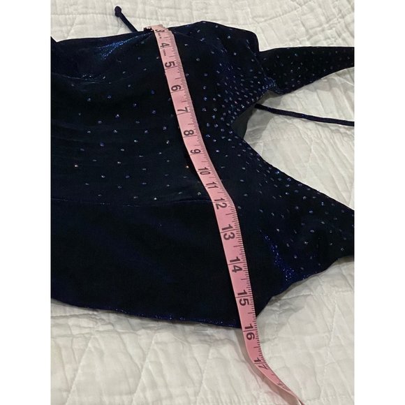 Blondie Nites Womens Midnight Blue Halter Neck Dress with Rhinestone Embellishme - Picture 9 of 10